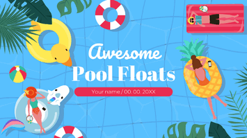 Awesome Pool Floats Google Slides Theme PowerPoint Template