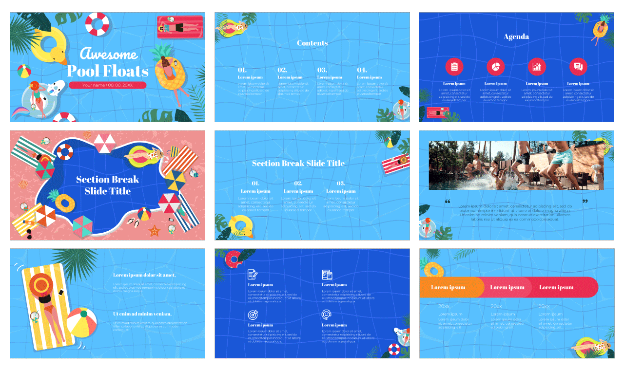 Awesome Pool Floats Google Slides Themes PowerPoint Templates
