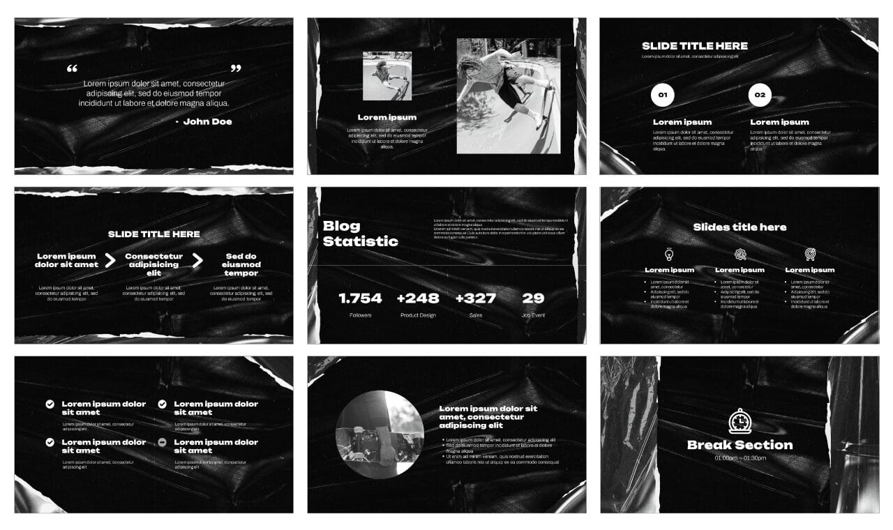 Black Paper Free Google Slides Theme PowerPoint Template