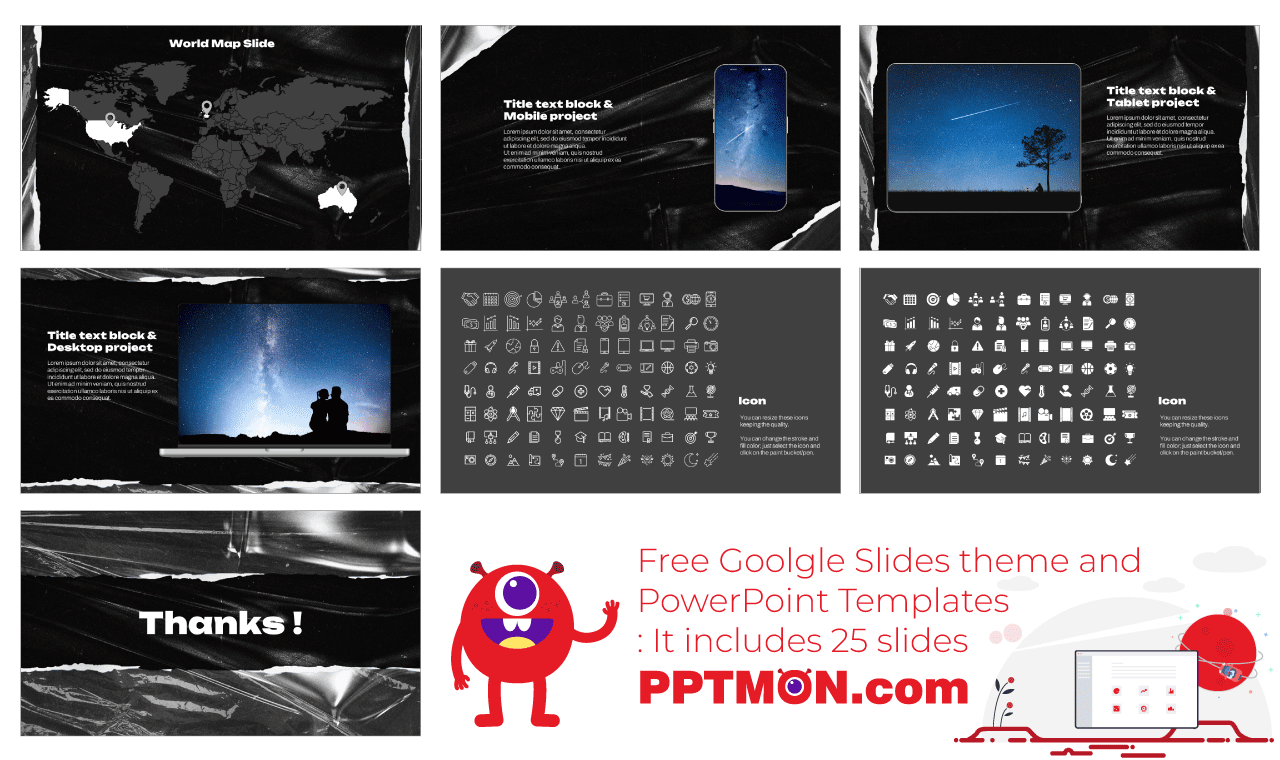 Black Paper Google Slides Theme PowerPoint Template