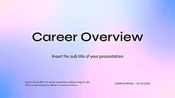 Career Overview Presentation Templates - Google Slides and PPT