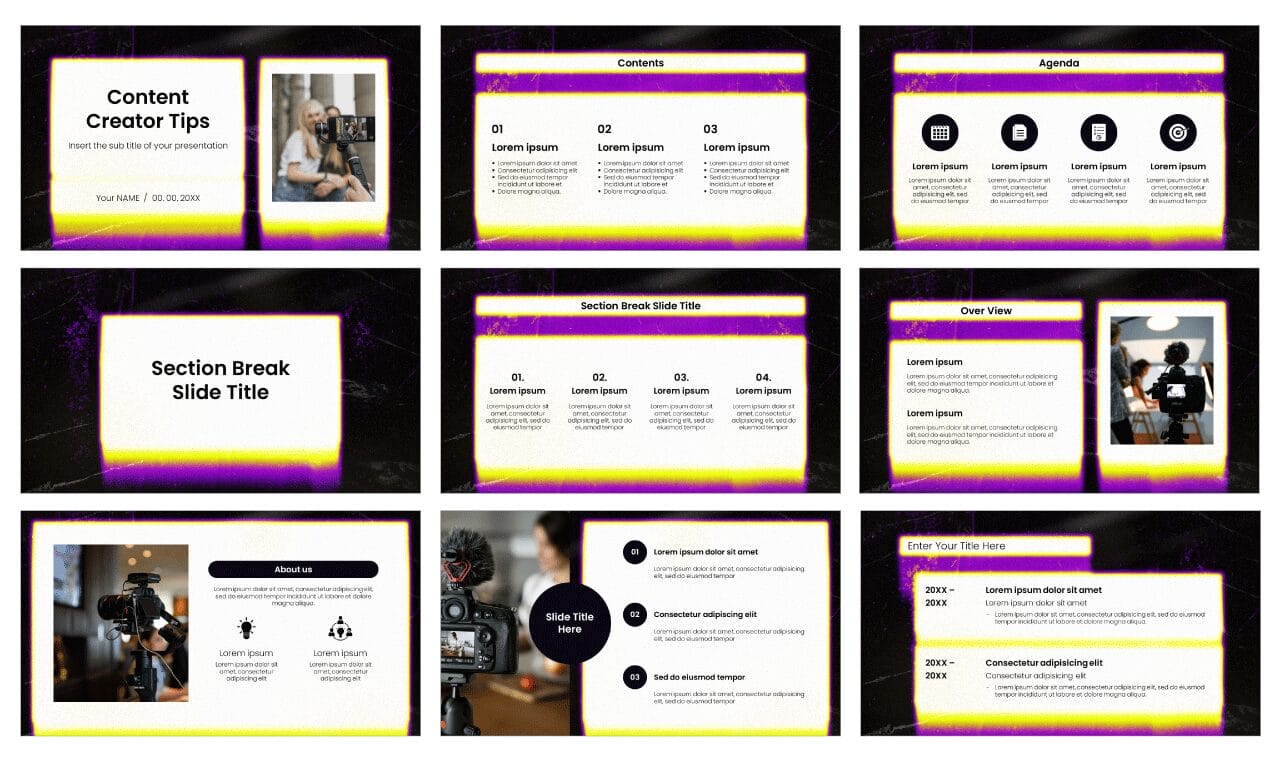 Content Creator Tips Google Slides Theme PowerPoint Template