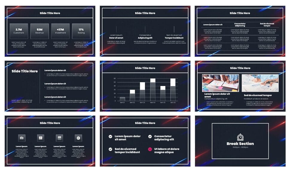 Futuristic Tech Pitch Deck Google Slides PowerPoint Templates