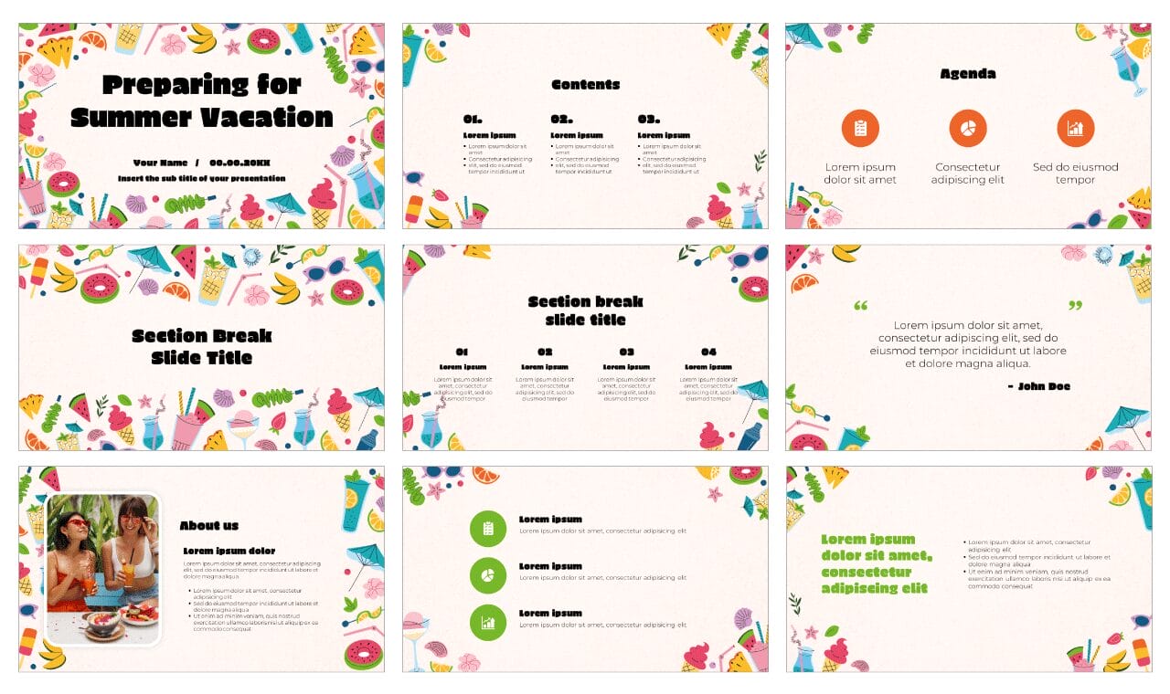 Preparing for Summer Vacation Google Slides Themes PowerPoint Templates