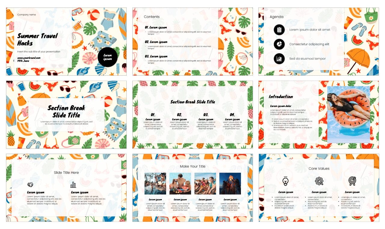 Summer Travel Hacks Google Slides Themes PowerPoint Templates