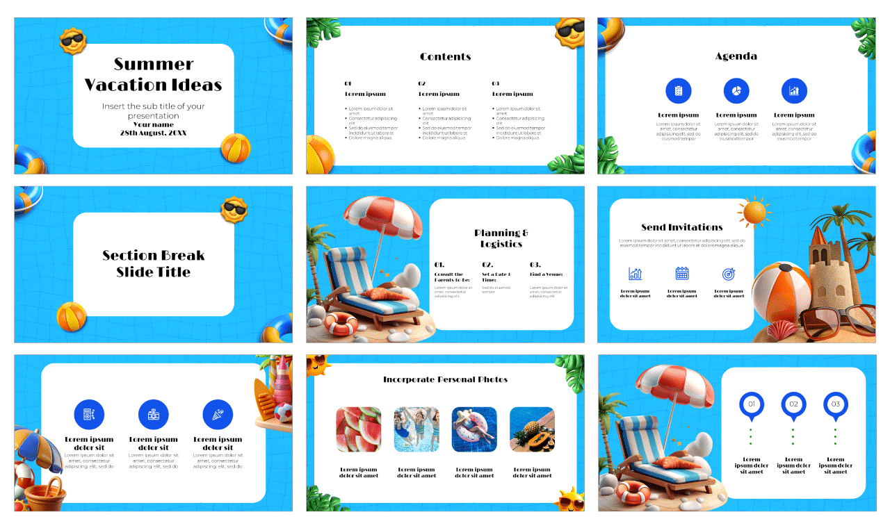 Summer Vacation Ideas Google Slides Themes PowerPoint Templates
