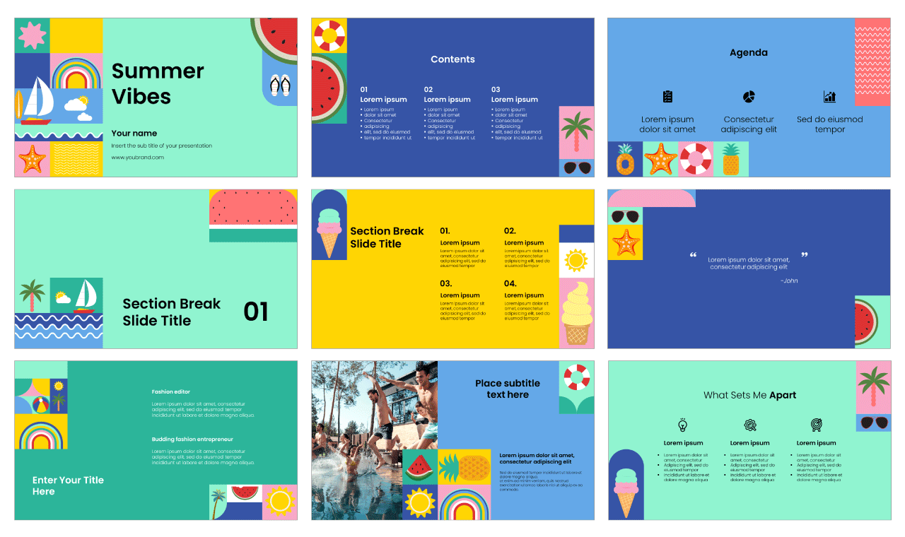 Summer Vibes Google Slides Themes PowerPoint Templates