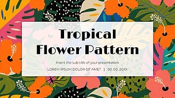 Tropical Flower Pattern Google Slides Theme PowerPoint Template