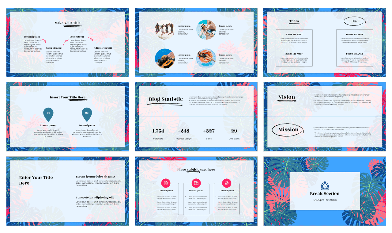 Tropical Pattern Free Google Slides Themes PowerPoint Templates