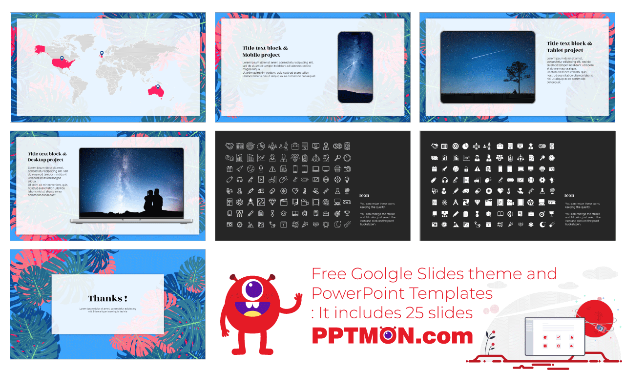 Tropical Pattern Google Slides Themes PowerPoint Templates