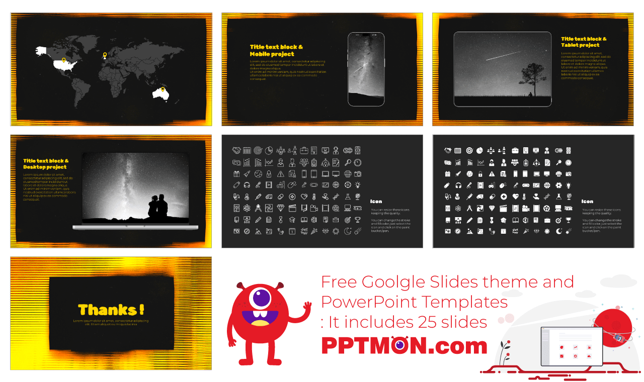 Yellow Blur Free Google Slides Theme PowerPoint Template