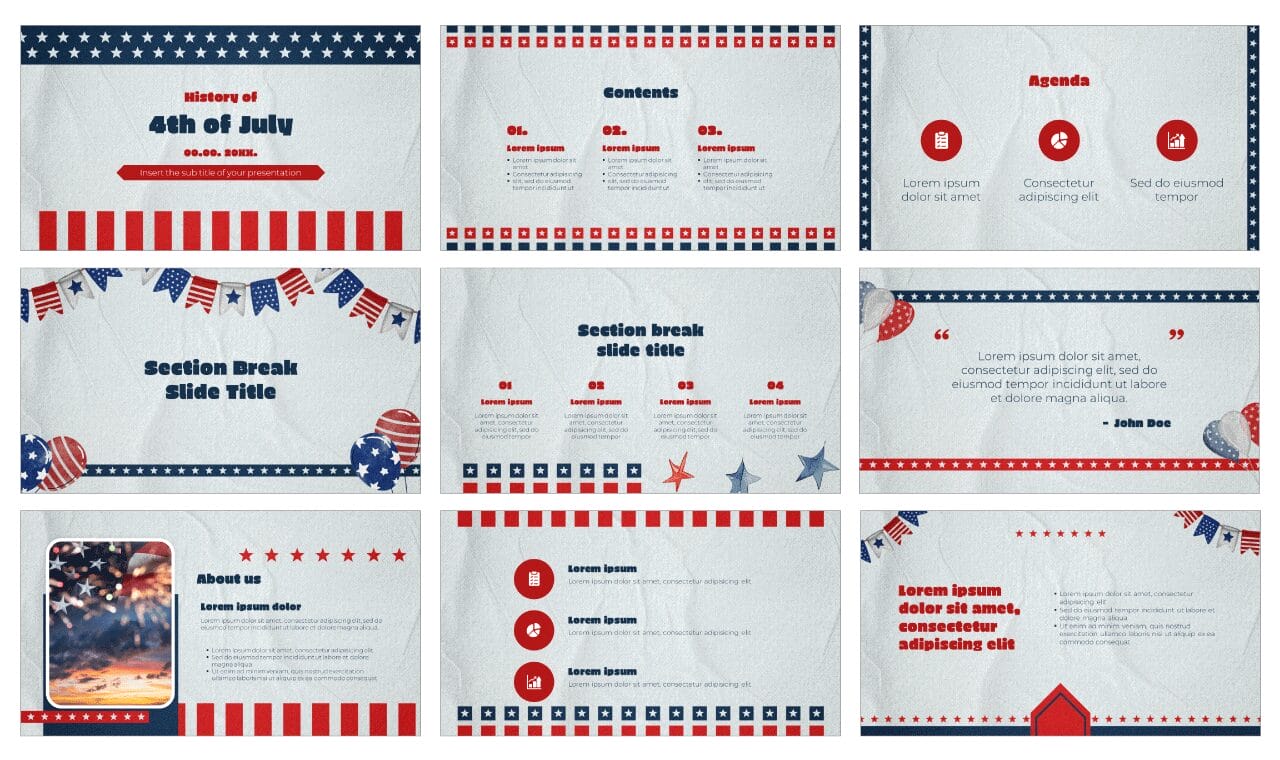 4th of July Free Google Slides Themes PowerPoint Templates