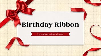 Birthday Ribbon Presentation Template - Google Slides PowerPoint
