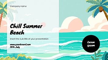 Chill Summer Beach Google Slides Theme PowerPoint Template