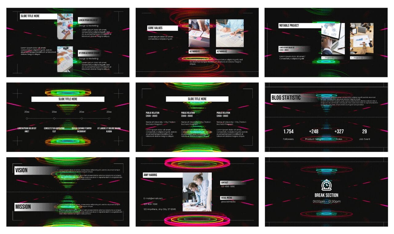 Cyber Funk Futuristic Free Google Slides Themes PowerPoint Templates