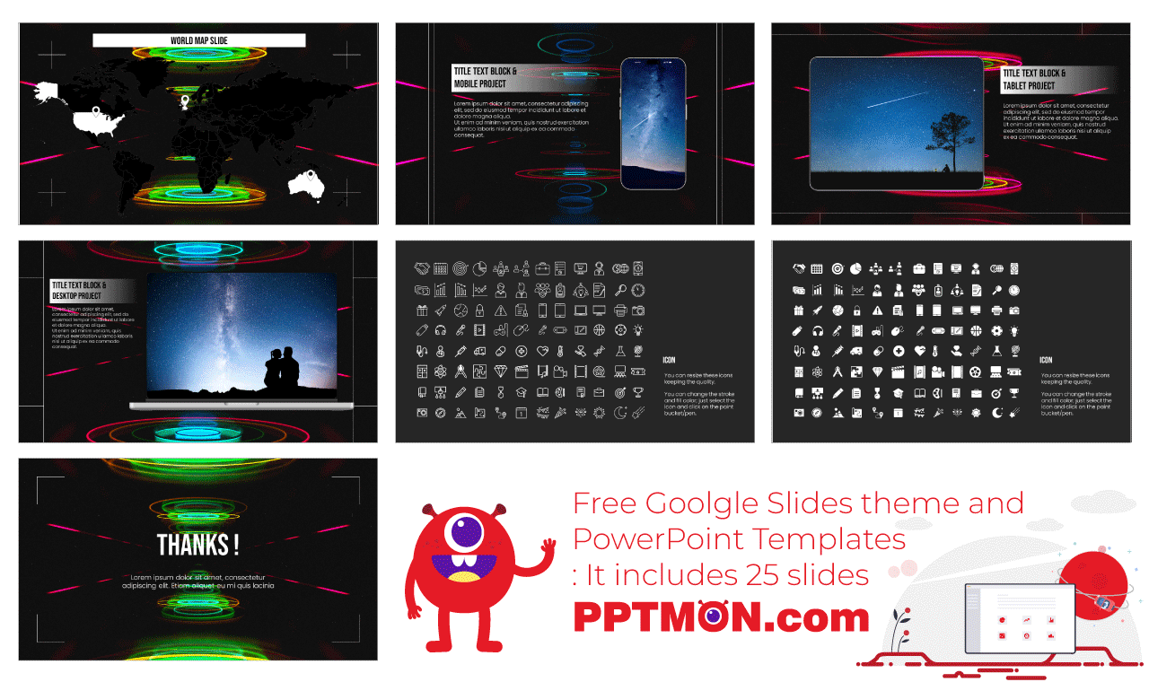 Cyber Funk Futuristic Google Slides Themes PowerPoint Templates