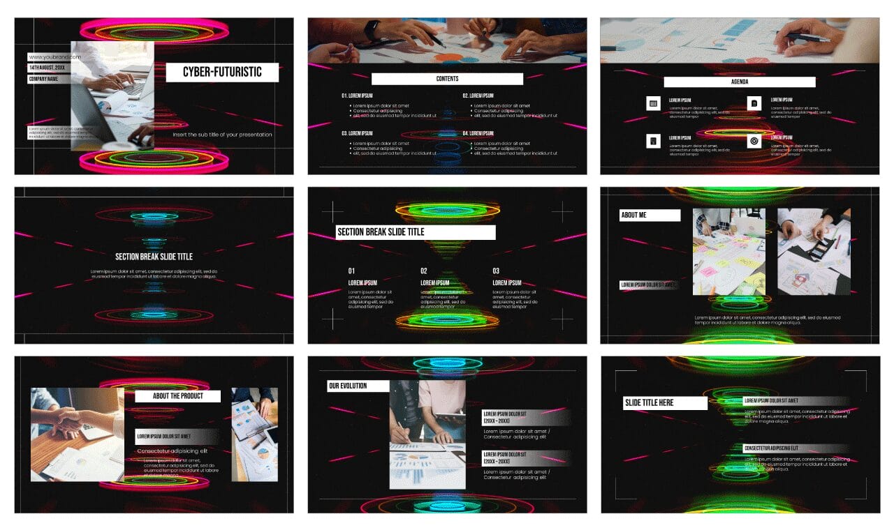 Cyber-Futuristic Google Slides Themes PowerPoint Templates
