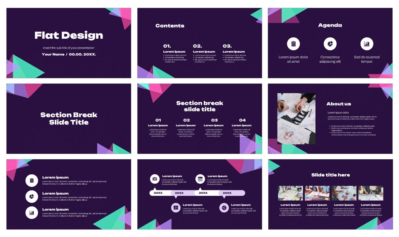 Flat Design Google Slides Themes PowerPoint Templates