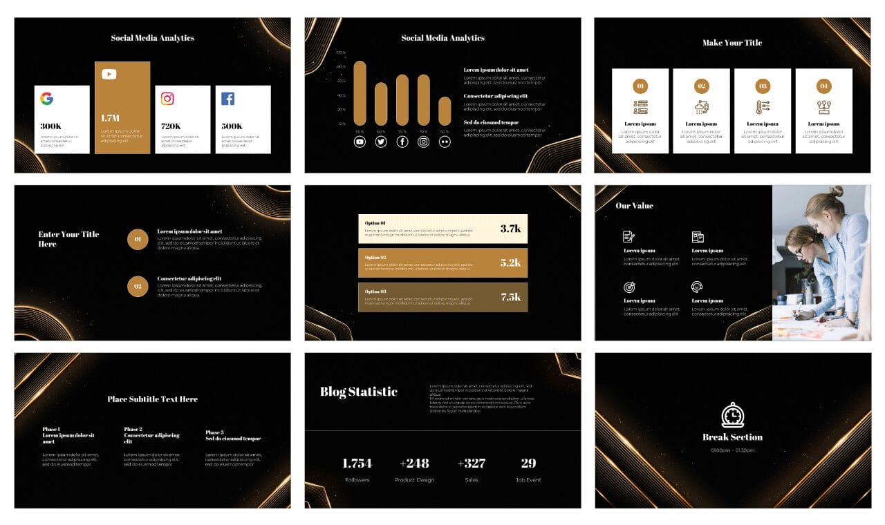 Golden Free Google Slides Themes PowerPoint Templates