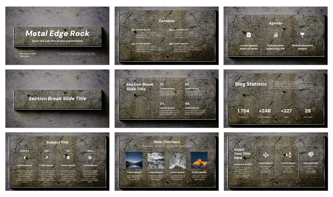 Metal Edge Rock Google Slides Themes PowerPoint Templates