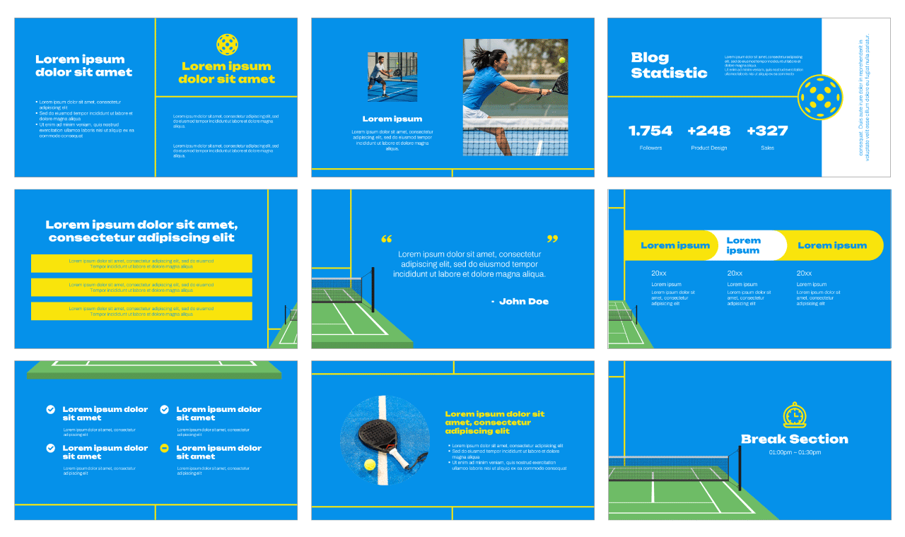 Pickleball Free Google Slides Theme PowerPoint Template