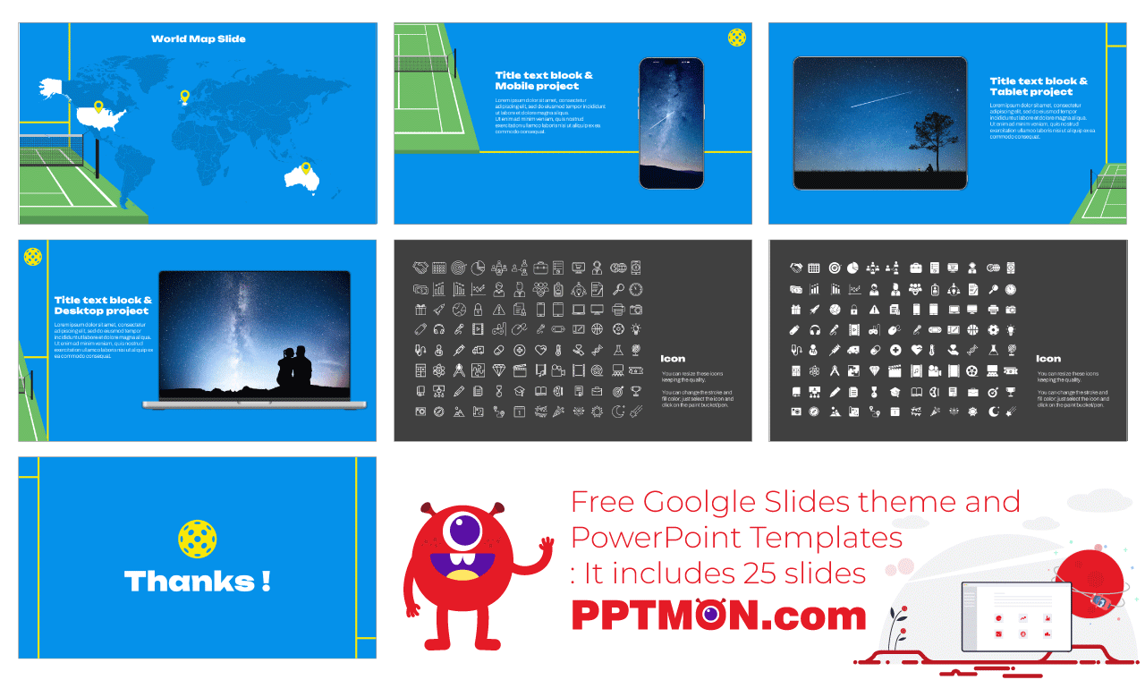 Pickleball Google Slides Theme PowerPoint Template