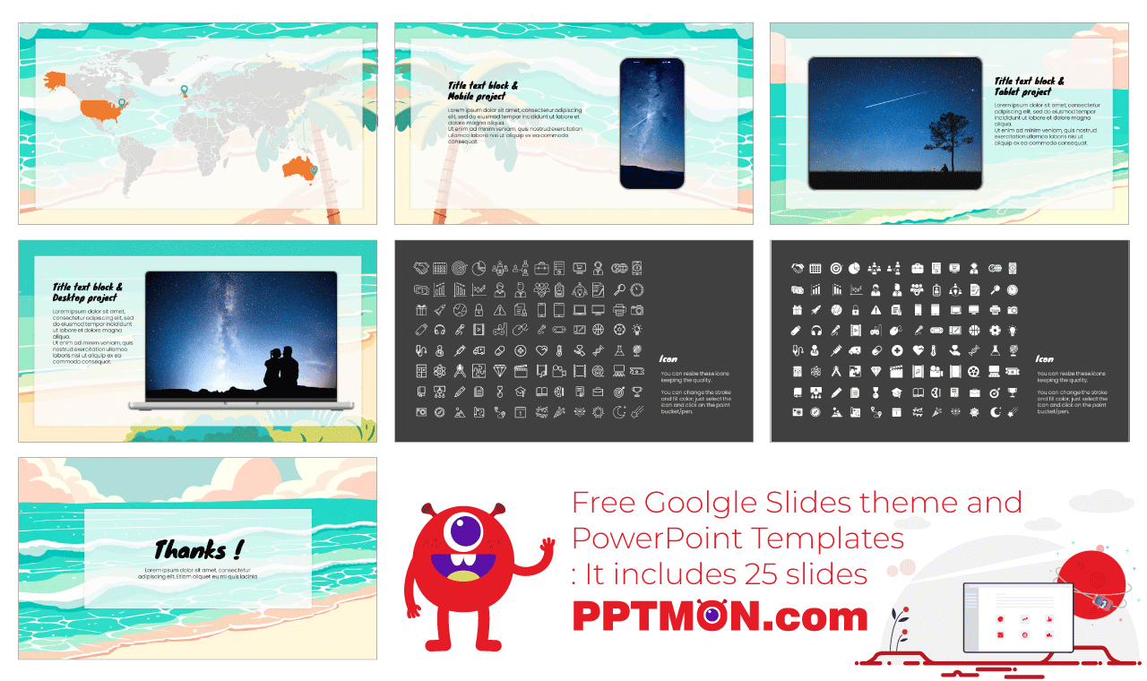 Summer Beach Google Slides Themes PowerPoint Templates