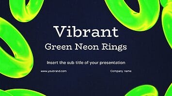 Vibrant Green Neon Rings Google Slides PowerPoint Templates