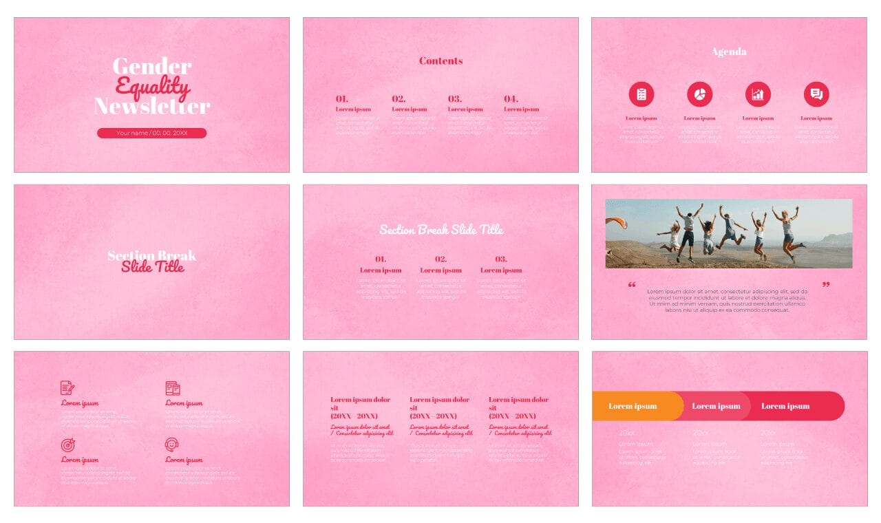 Gender Equality Newsletter Google Slides Themes PowerPoint Templates