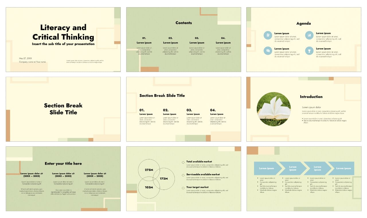 Literacy Critical Thinking Google Slides Themes PowerPoint Templates