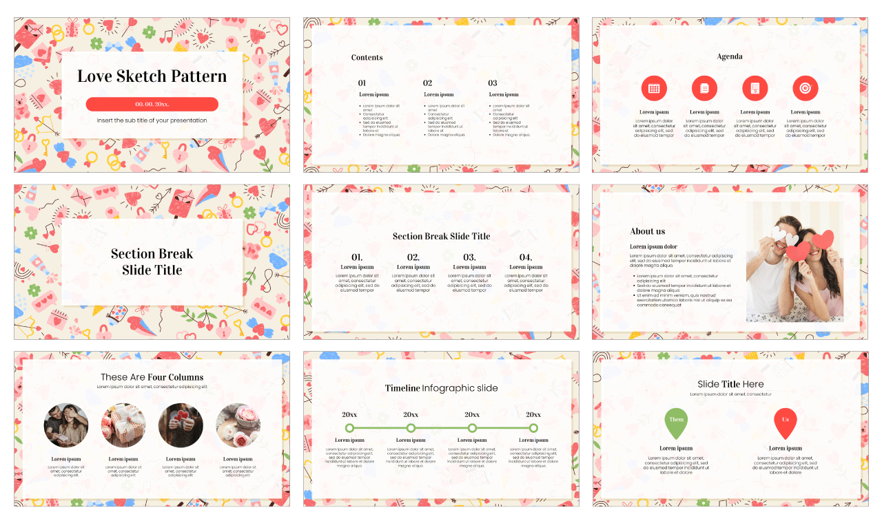 Love Pattern Free Google Slides Themes PowerPoint Templates