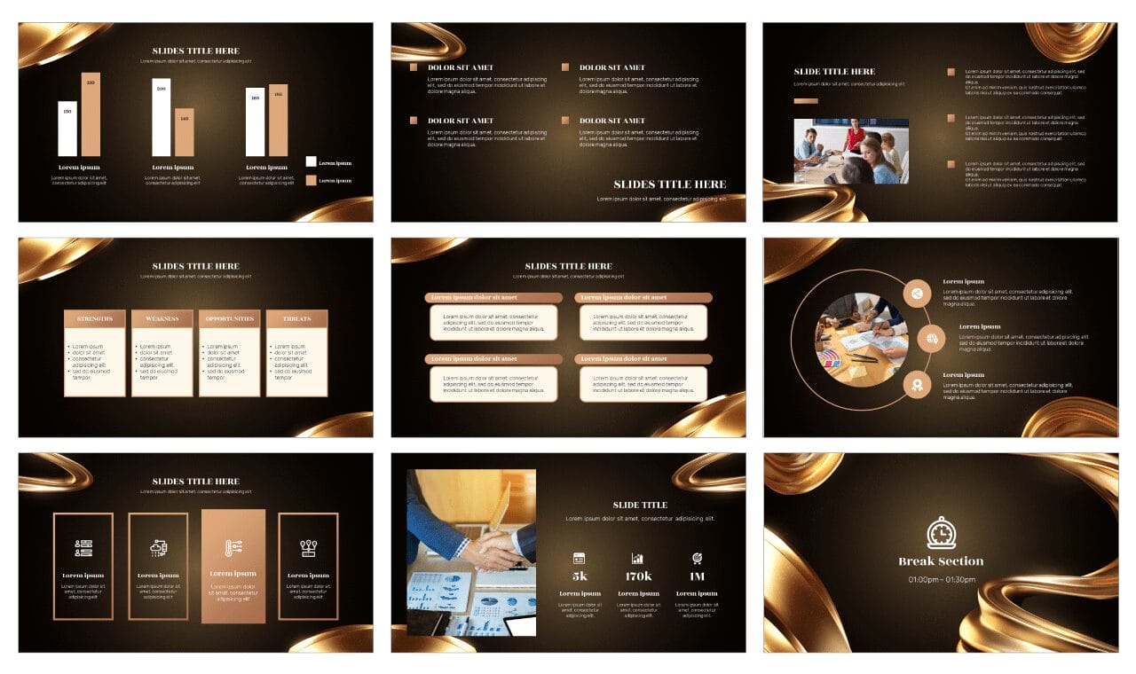 Luxury Black Gold Free Google Slides Themes PowerPoint Templates