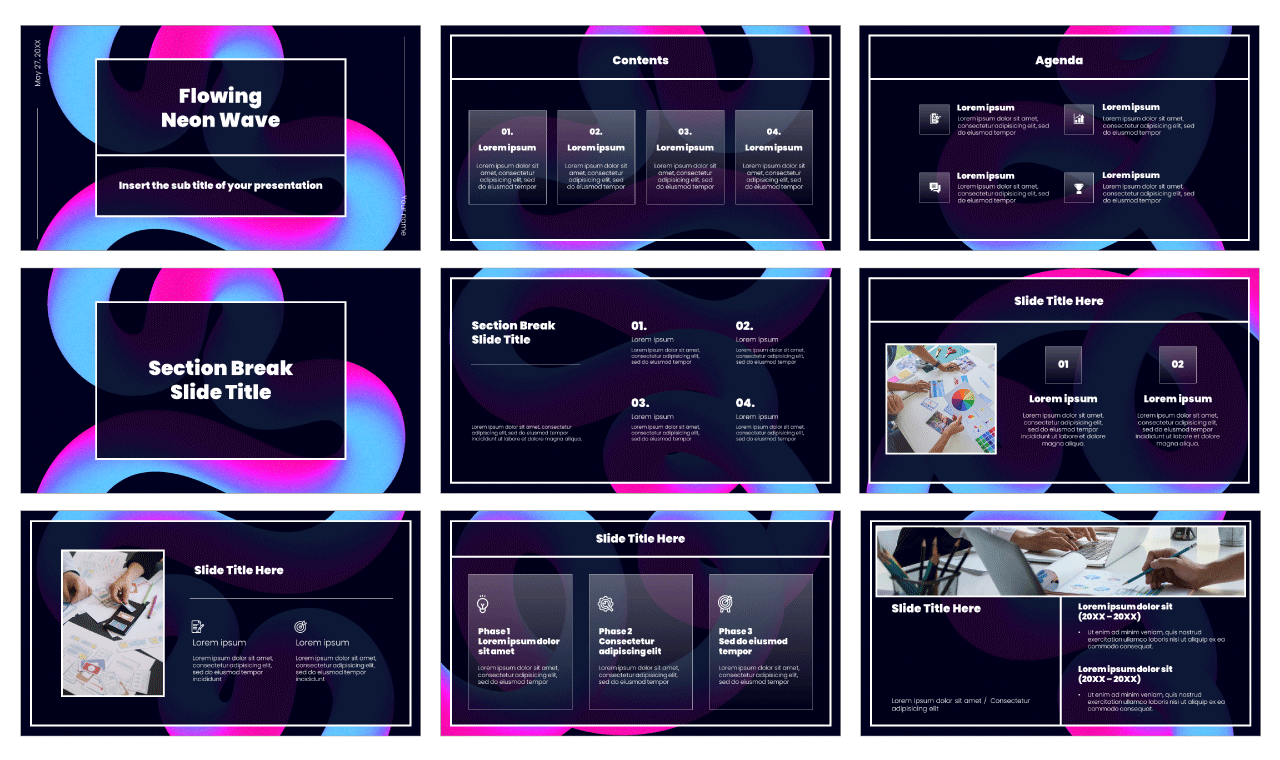Neon Wave Free Google Slides Themes PowerPoint Templates