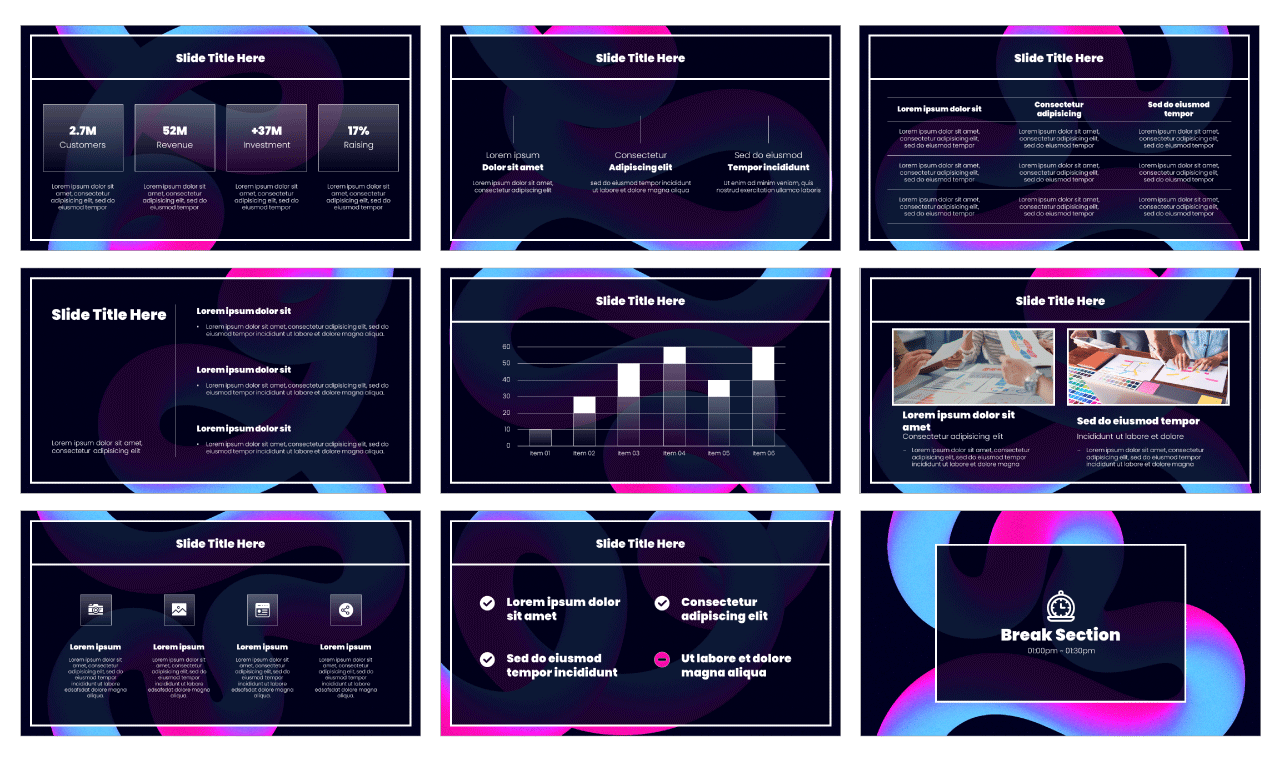 Neon Wave Google Slides Themes PowerPoint Templates