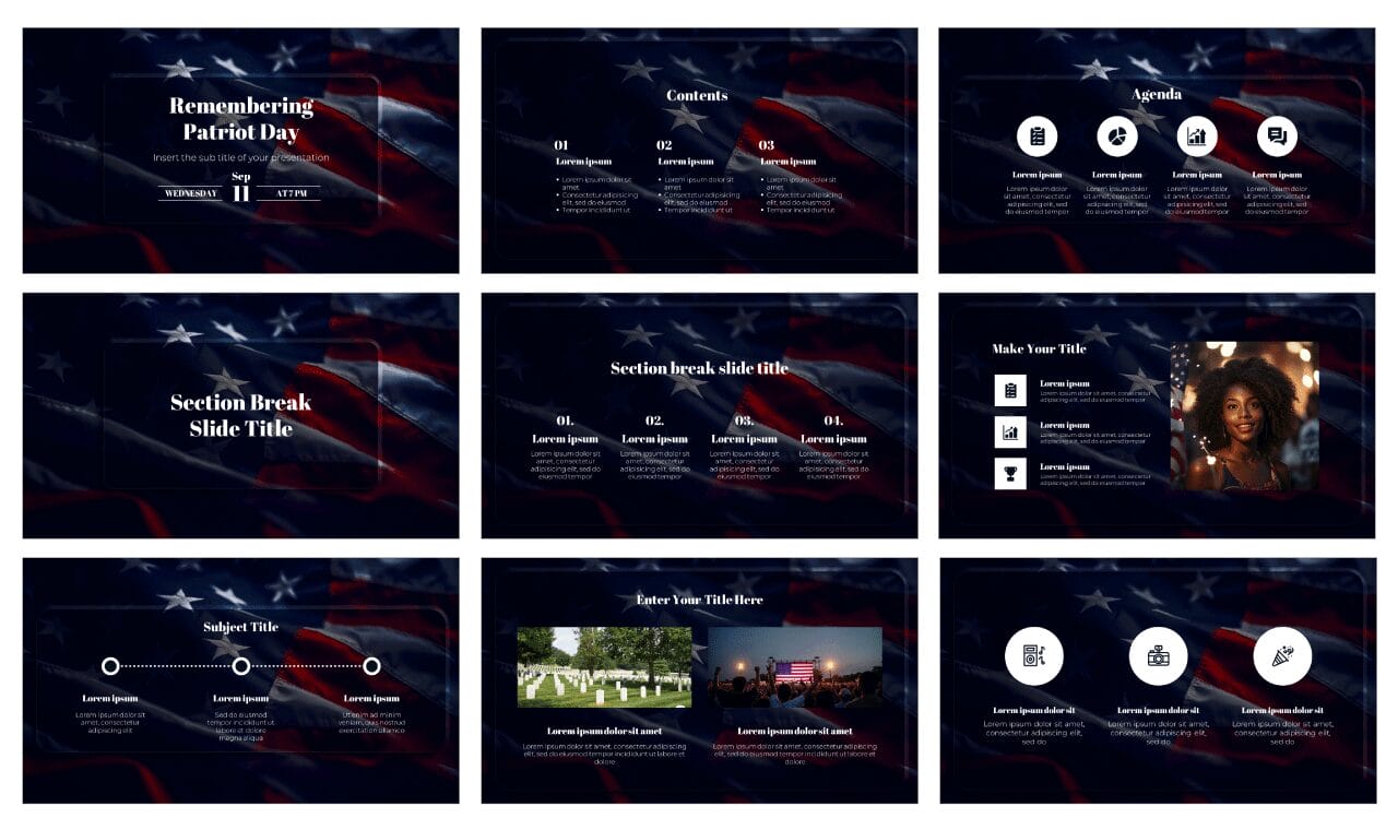 Remembering Patriot Day Google Slides Themes PowerPoint Templates