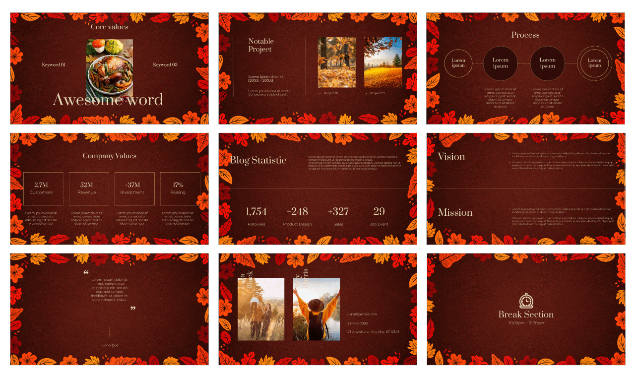 Autumn Dinner Invitation Free Google Slides Theme PowerPoint Template