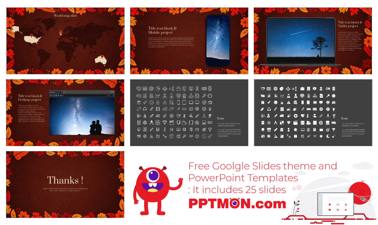 Autumn Dinner Invitation Google Slides Theme PowerPoint Template