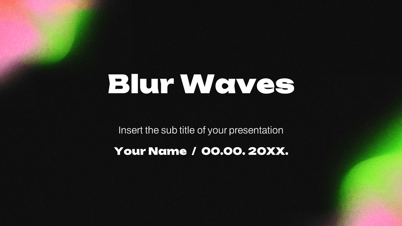 Blur Waves Presentation Template - Google Slides PowerPoint