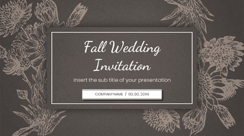 Fall Wedding Invitation Google Slides Theme PowerPoint Template