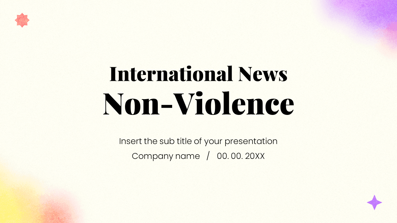 International News Non-Violence Google Slides PPT Templates