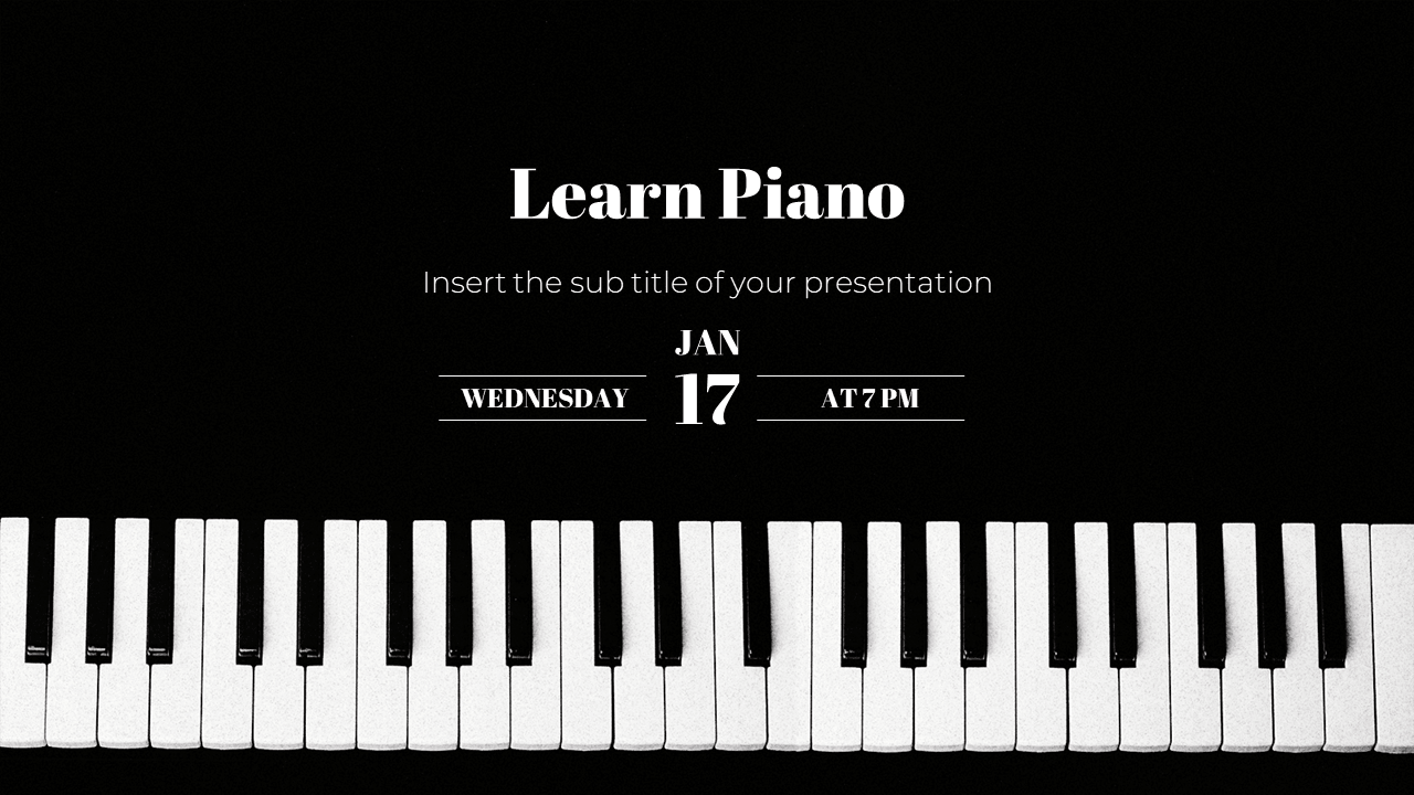 Learn Piano Presentation Template - Google Slides PowerPoint