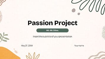 Passion Project Presentation Template - Google Slide PowerPoint