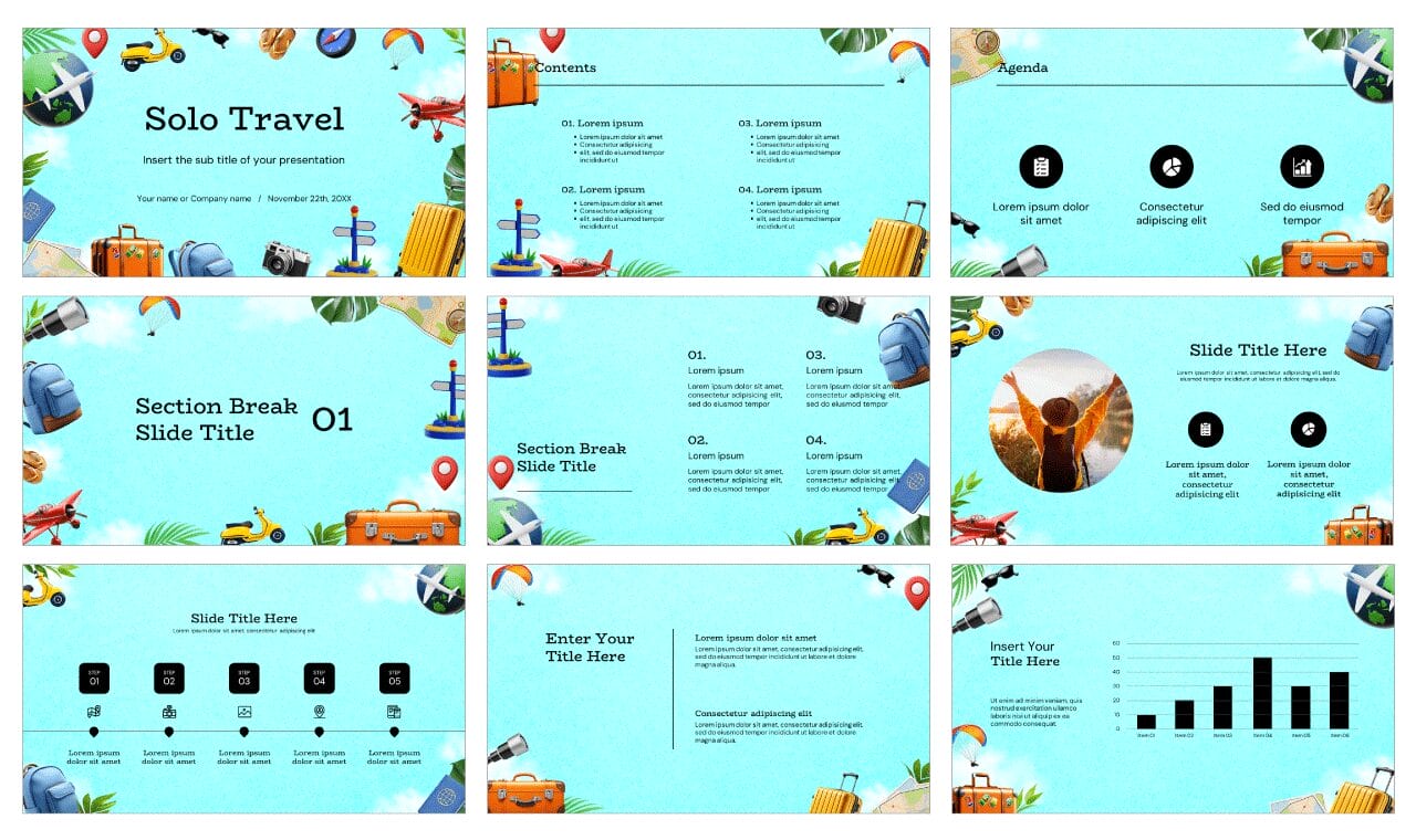 Solo Travel Google Slides Themes PowerPoint Templates