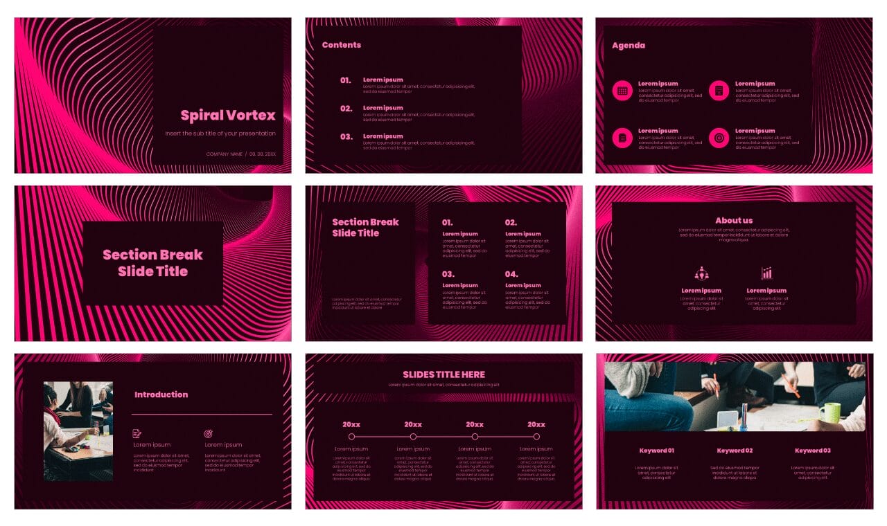 Spiral Vortex Google Slides Themes PowerPoint Templates