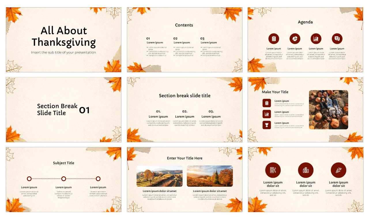 All About Thanksgiving Google Slides Themes PowerPoint Templates