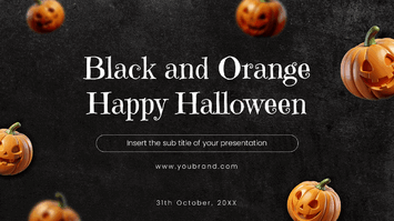 Black and Orange Happy Halloween Google Slides PPT Templates