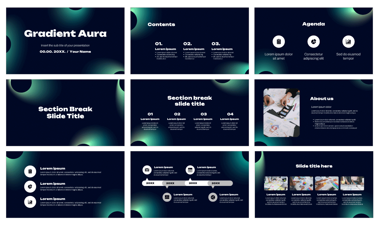 Gradient Aura Google Slides Themes PowerPoint Templates