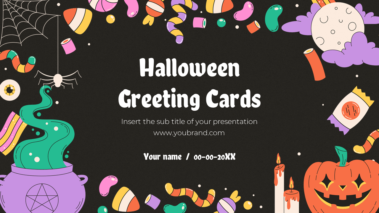Halloween Greeting Cards Google Slides PowerPoint Templates