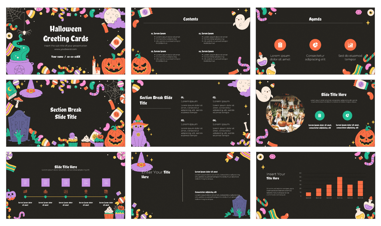 Halloween Greeting Cards Google Slides Themes PowerPoint Templates