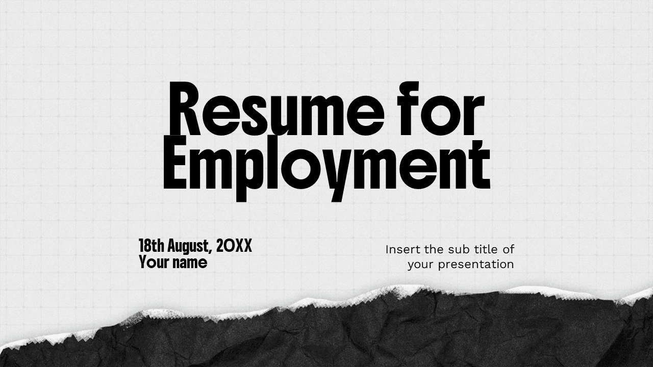 Resume for Employment Google Slides PowerPoint Templates